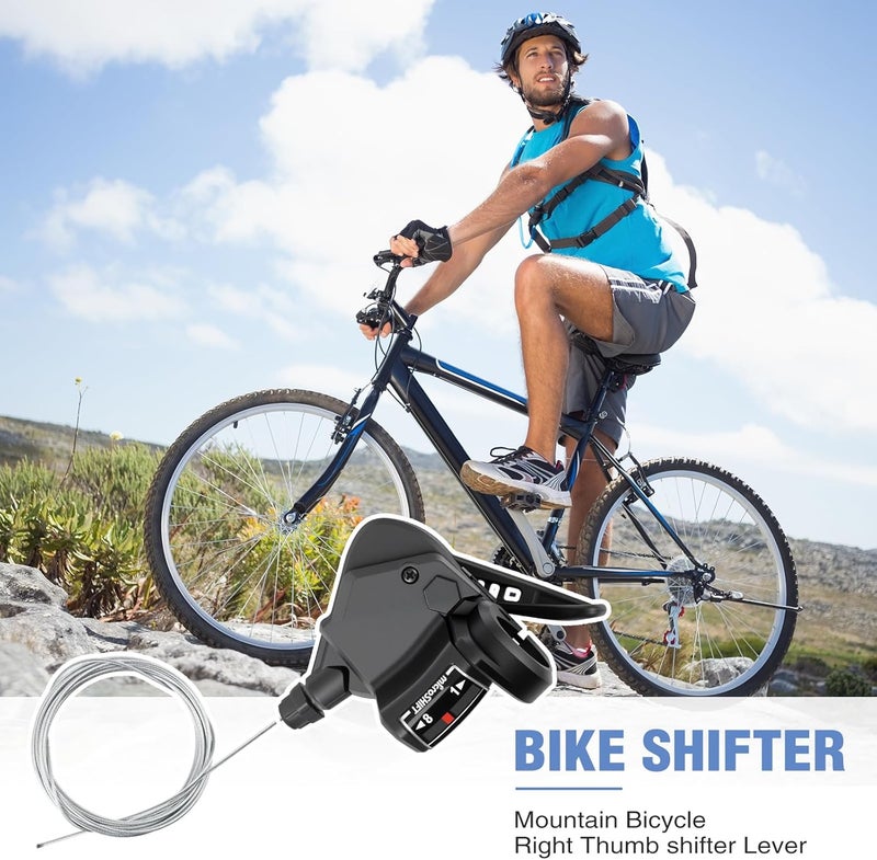 GRELiving Pair Bike Shifter 3x8/9/10 Speed Left and Right Thumb Gear Shifter for Moutain Bike, Road Bike, MTB, BMX, Fixie Gear, Cycling (3x8 Speed) - Image 5